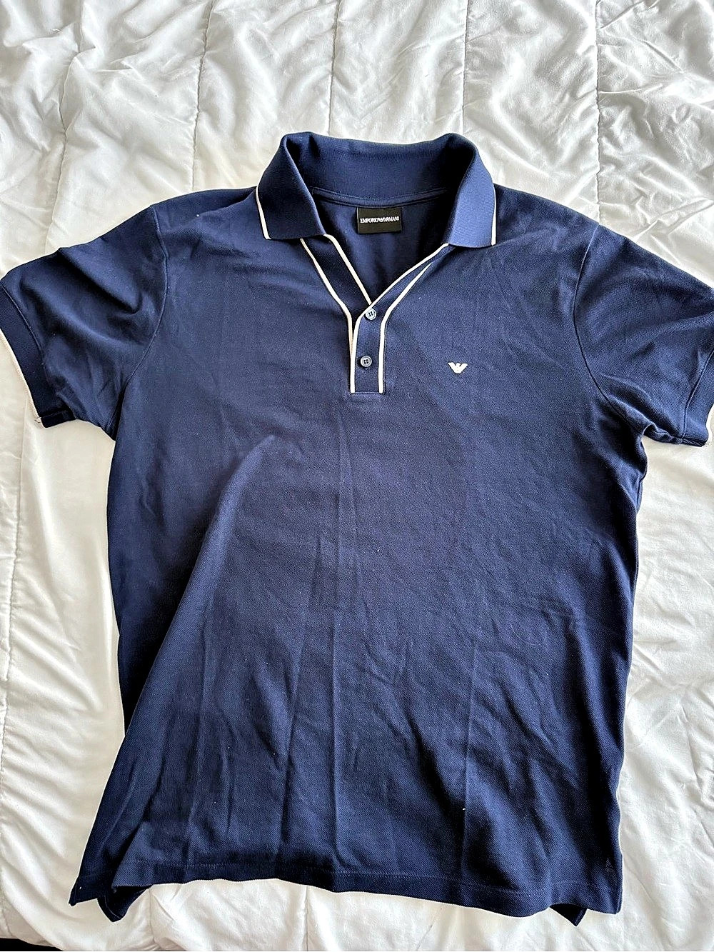 Emporio Armani Men's Polo Shirt in Blue Size Large Like New